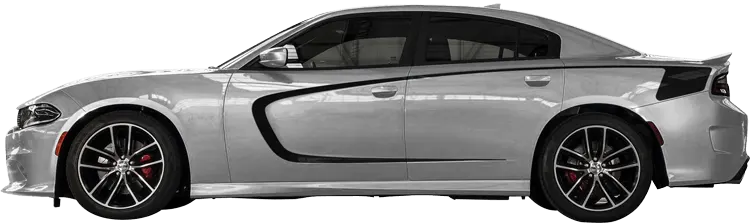 2015 to 2023 Dodge Charger Side Scallop Accent Rear Hockey Stripes . Installed on Car