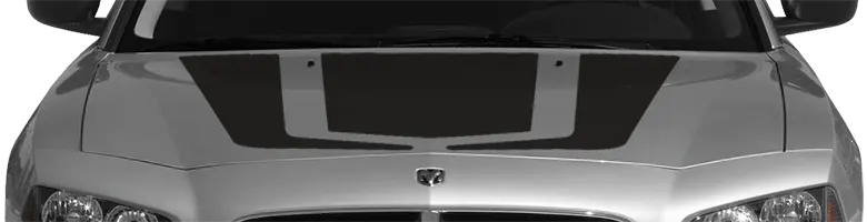 2006 to 2010 Dodge Charger Hockey Stick Hood Decal . Installed on Car
