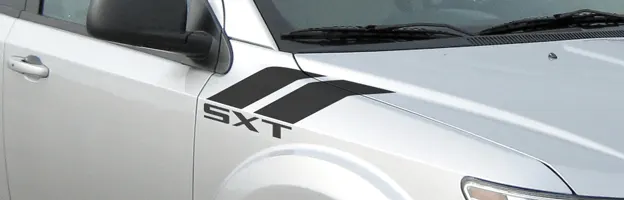 2009 to 2020 Dodge Journey Hood Fender Hash Stripes . Installed on Car