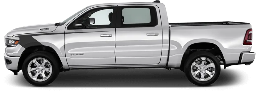 2019 to Present Dodge RAM 1500 Fender Hockey Stripes . Installed on Car