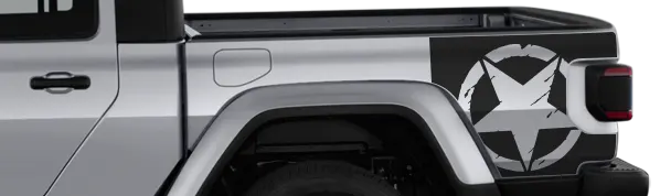 2020 to Present Jeep Gladiator JT Bed Side Bootstrap Stripe Graphics v2 . Installed on Car