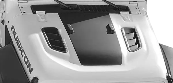 2018 to Present Jeep Wrangler JL JLU / Gladiator JT Rubicon Hood Decal Graphic . Installed on Car